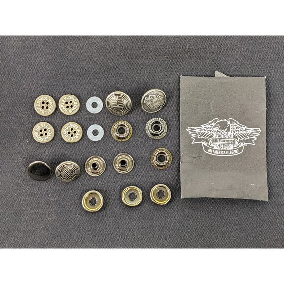 Vintage Mixed Lot Harley Davidson Buttons Snaps - Picture 1 of 9